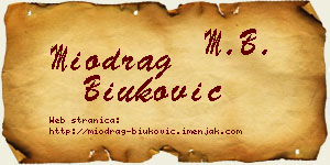 Miodrag Biuković vizit kartica